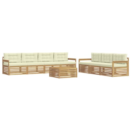 Комплект дивани за открито 8 pcs Бяло и кремаво 79 x 79 x 37 см