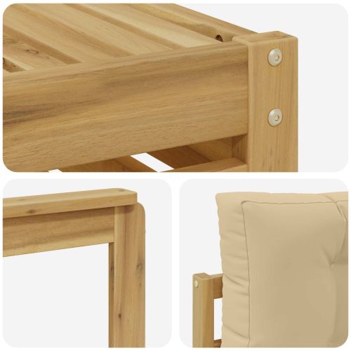 Комплект дивани за открито 8 pcs Бяло и Бежово 79 x 79 x 37 см