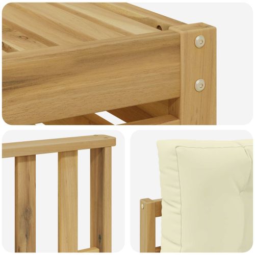 Комплект дивани за открито 8 pcs Бяло и кремаво 79 x 79 x 37 см