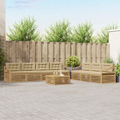 Комплект дивани за открито 8 pcs Бяло и Бежово 79 x 79 x 37 см