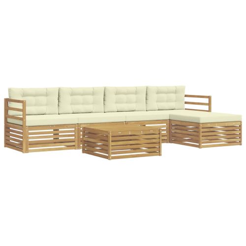 Комплект дивани за открито 6 pcs Бяло и кремаво 79 x 79 x 37 см