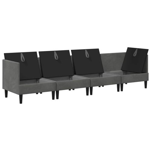 Комплект мебели за всекидневна 4 pcs Тъмносиво Кадифе