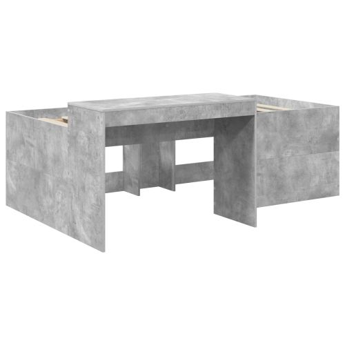 Детско легло с височина и бюро Бетонно сиво 80 x 200 cm