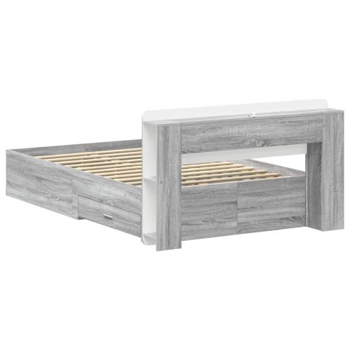 Леглово рамо с хранилище с таблото Сив Сонома 120 x 190 cm