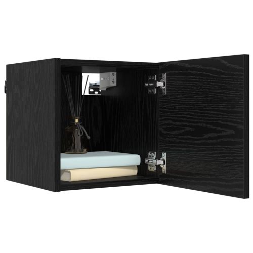 Комплект ТВ шкаф 8 pcs 80 x 30 x 30 см Черен дъб