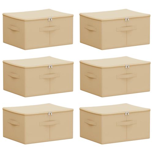 Кутия за съхранение 6 pcs Кремаво 43 x 34 x 23 см