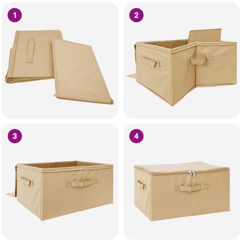 Кутия за съхранение 6 pcs Кремаво 50 x 30 x 25 cm