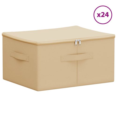Кутия за съхранение 24 pcs Кремаво 50 x 30 x 25 cm