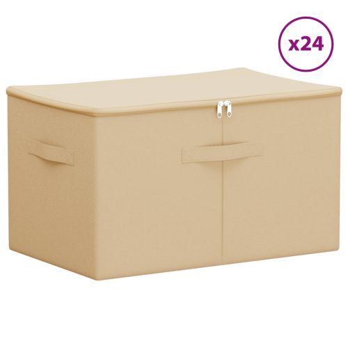 Кутия за съхранение 24 pcs Кремаво 55 х 35 х 32 см