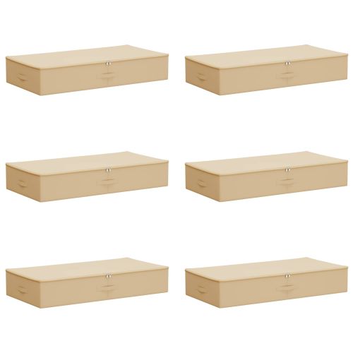 Кутия за съхранение 6 pcs Кремаво 90 x 48 x 15 см