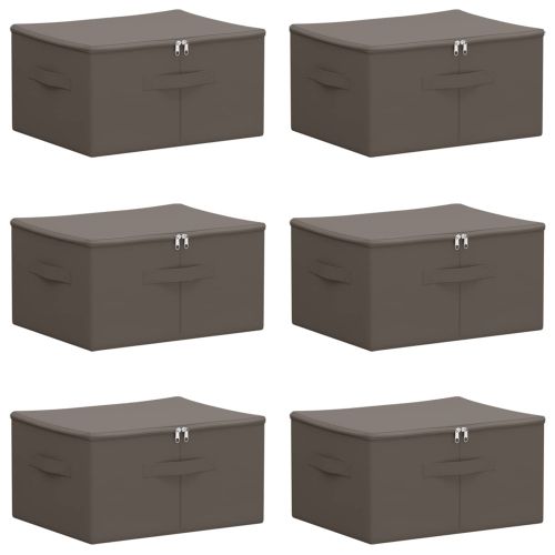 Кутия за съхранение 6 pcs Сиво 43 x 34 x 23 см Нетъкан текстил