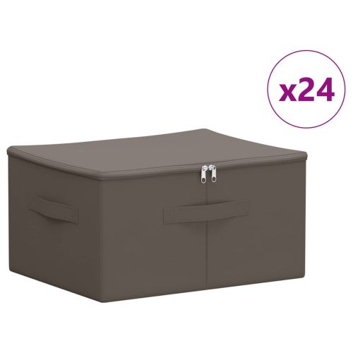 Кутия за съхранение 24 pcs Сиво 43 x 34 x 23 см Нетъкан текстил