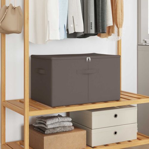 Кутия за съхранение 2 pcs Сиво 60 х 43 х 35 см Нетъкан текстил