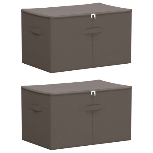 Кутия за съхранение 2 pcs Сиво 60 х 43 х 35 см Нетъкан текстил