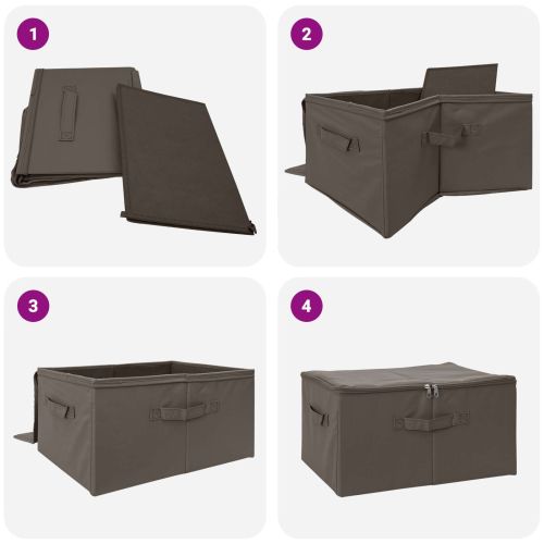 Кутия за съхранение 6 pcs Сиво 60 х 43 х 35 см Нетъкан текстил