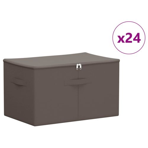 Кутия за съхранение 24 pcs Сиво 60 х 43 х 35 см Нетъкан текстил