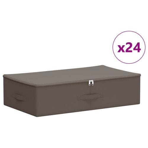 Кутия за съхранение 24 pcs Сиво 70 x 40 x 18 см Нетъкан текстил