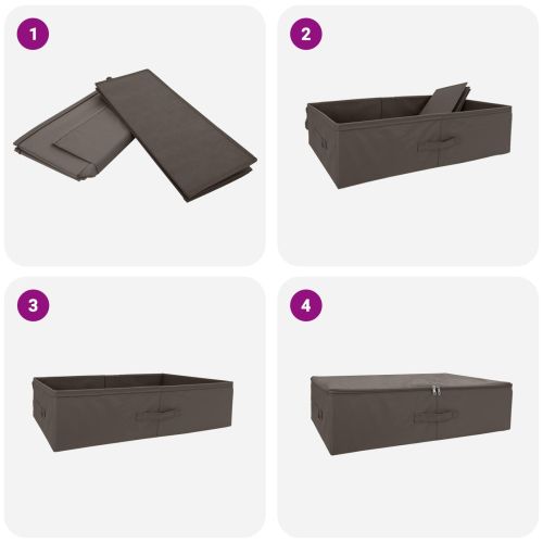 Кутия за съхранение 24 pcs Сиво 70 x 40 x 18 см Нетъкан текстил