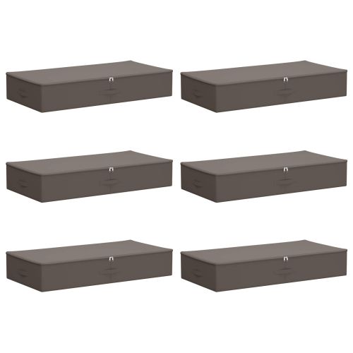 Кутия за съхранение 6 pcs Сиво 90 x 48 x 15 см Нетъкан текстил