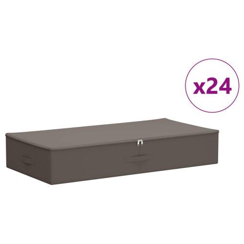 Кутия за съхранение 24 pcs Сиво 90 x 48 x 15 см Нетъкан текстил