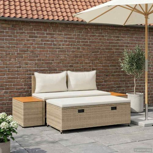Комплект дивани за открито 4 -Seater 4 pcs 55 x 30 x 39 см