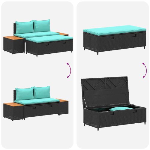 Комплект дивани за открито 4 -Seater 4 pcs 55 x 30 x 39 см