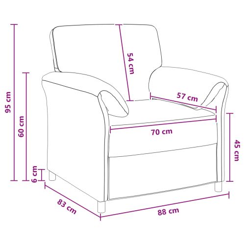 Диван с едно seating Синьо 88 x 83 x 95 см Кадифе