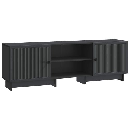 ТВ шкаф Черен 150 x 31 x 50 см Инженерен дървен материал