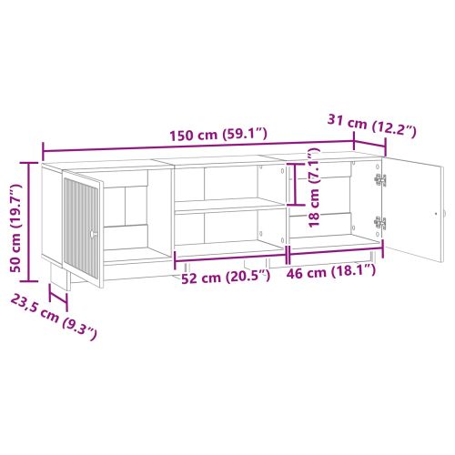 ТВ шкаф Бетонно Сиво 150 x 31 x 50 см Инженерен дървен материал