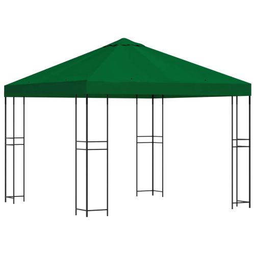 Шатра 3 x 3 m Зелено Полиестер и стомана 190 gsm