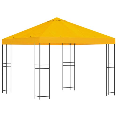 Шатра 3 x 3 m Жълто Полиестер и стомана 190 gsm