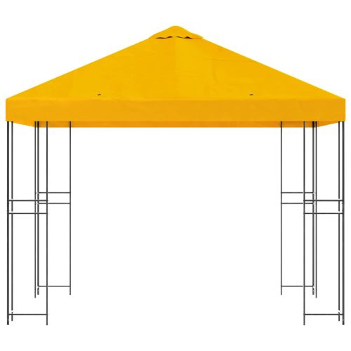 Шатра 3 x 3 m Жълто Полиестер и стомана 190 gsm