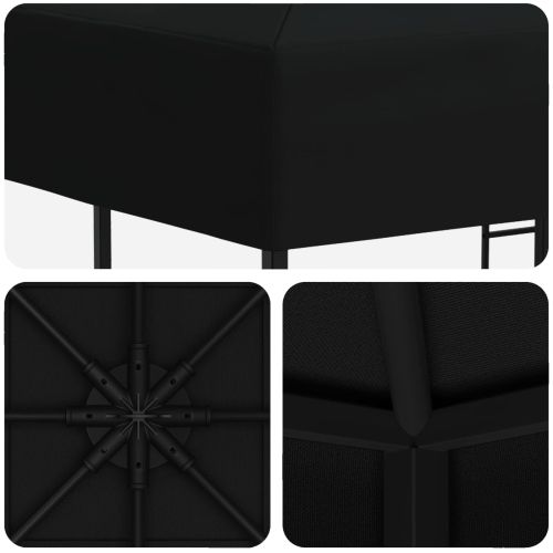 Шатра 3 x 3 m Черно Полиестер и стомана 190 gsm