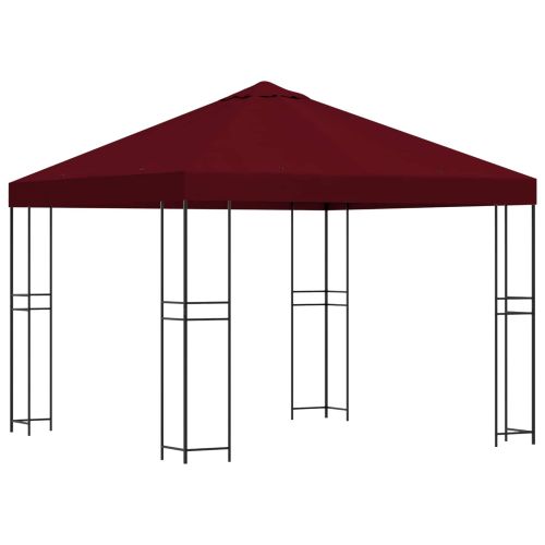Шатра 3 x 3 m Бургундско червен Полиестер и стомана 190 gsm