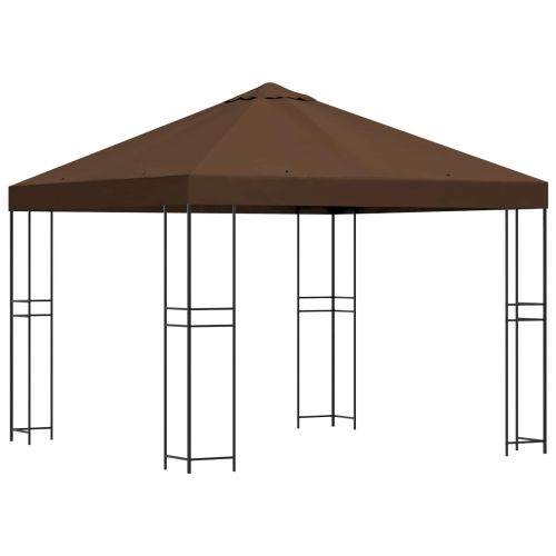 Шатра 3 x 3 m Кафяво Полиестер и стомана 190 gsm