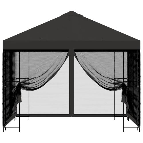 Градинска беседка със стени 3 x 3 m Антрацит