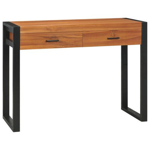 Бюро с 2 чекмеджета, 100x40x75 см, тиково дърво