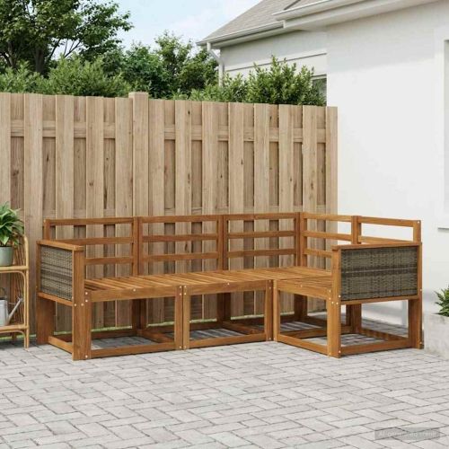 Комплект дивани за открито 4 pcs Натурално