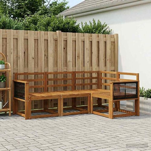 Комплект дивани за открито 4 pcs Натурално