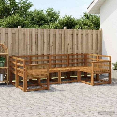 Комплект дивани за открито 6 pcs Натурално
