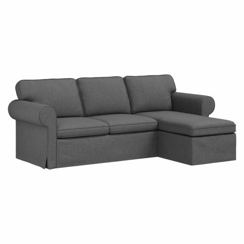 Диван Тъмен сив 215 x 138 x 80 см текстил