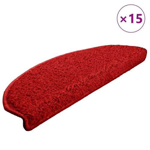Изтривалки за стълби, 15 бр., 65x21x4 см, червени, полукръгли, големи
