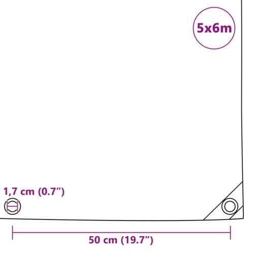 Брезентово платнище, 650 гр/м², 5x6 м, зелено