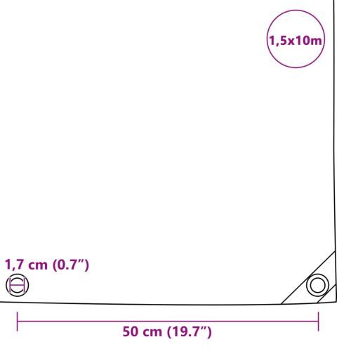 Брезентово платнище, 650 гр/м², 1,5x10 м, бяло