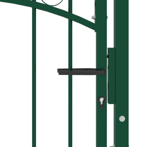 Оградна порта EMMEN с шипове, стомана, 103x97 см, зелена