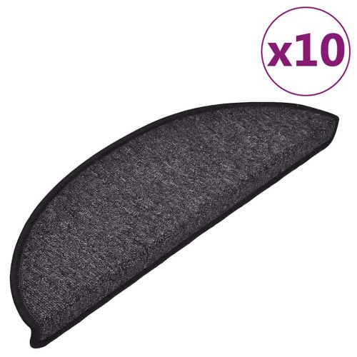 Изтривалки за стълби, 10 бр., 56x17x3 см, антрацит, полукръгли