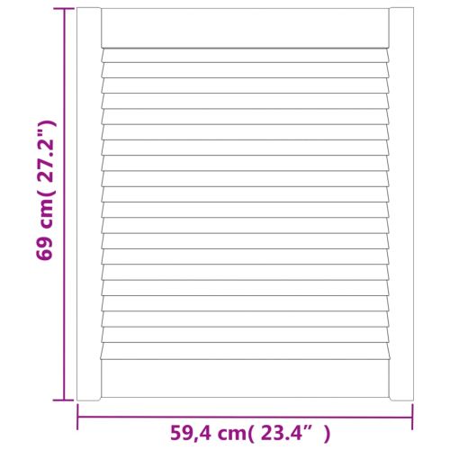 Врати за шкафове с решетен дизайн 2 бр 69x59,4 см бор масив