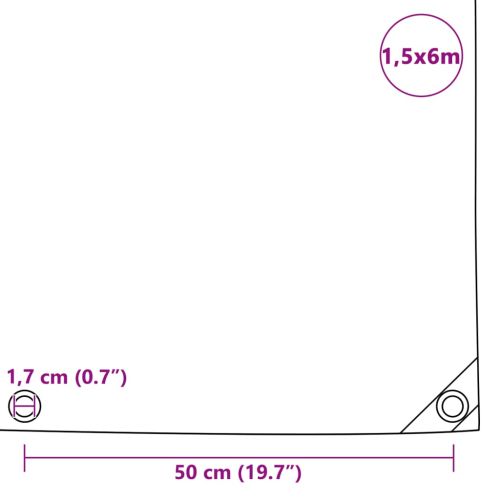 Брезент, 650 г/м², 1,5x6 м, черен