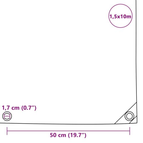 Брезент, 650 г/м², 1,5x10 м, черен