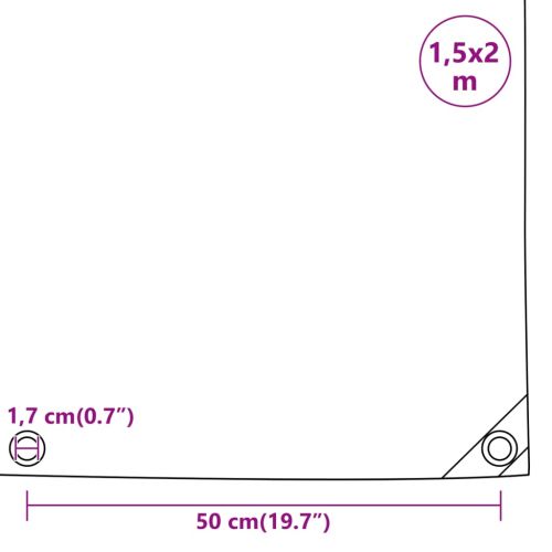 Брезент сив 1,5x2 м 650 г/м²